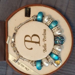 Bella Perlina Silver Tuorquise Bead Bracelet